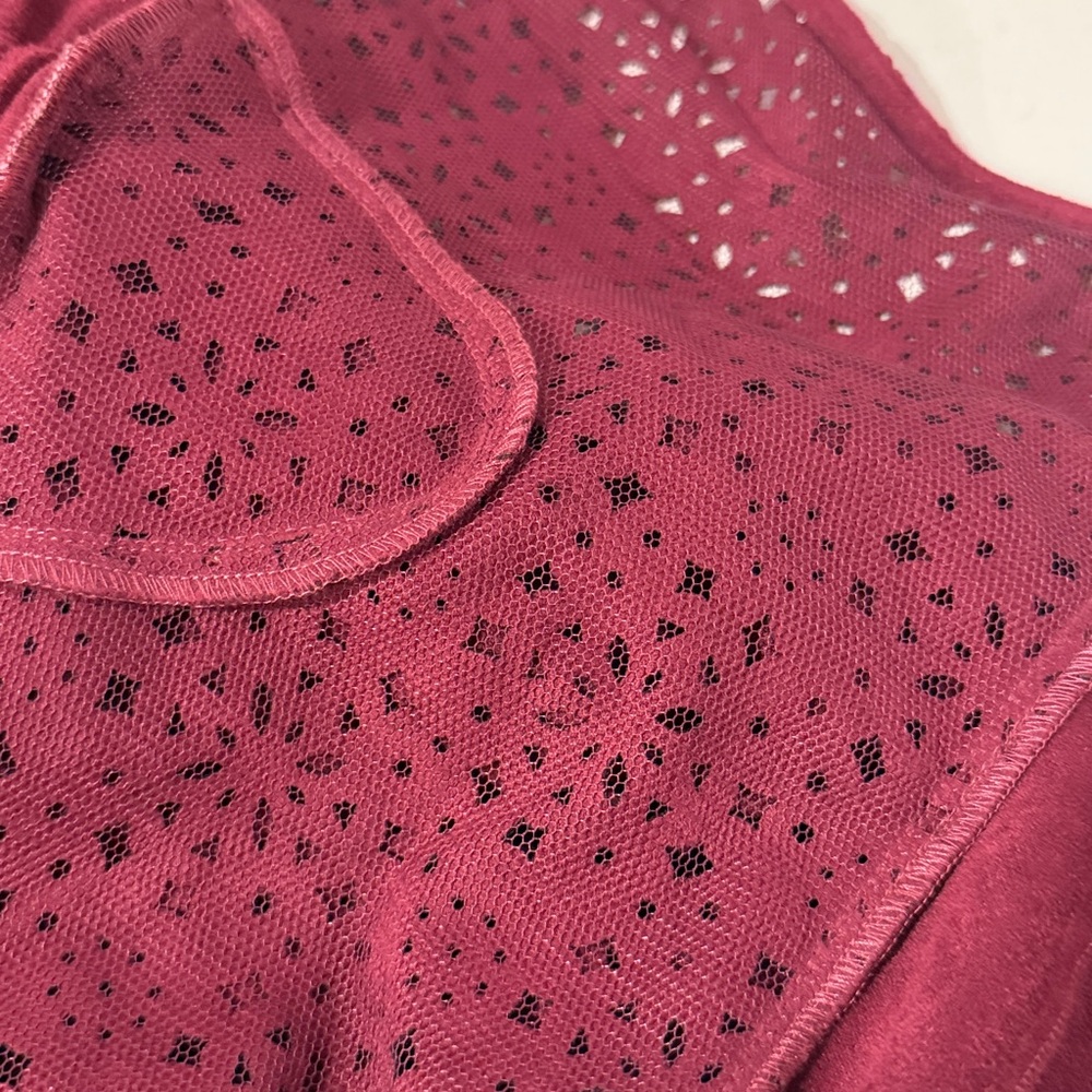 In Earnest Burgundy by Byron Lars Button Down Shirt with Cutout Accents - Picture 15 of 15